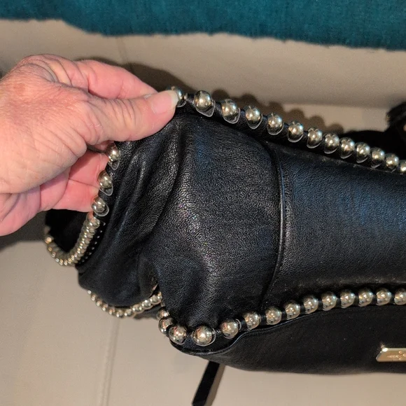 Jessica Simpson Black Studded Shoulder Bag - Picture 9 of 13